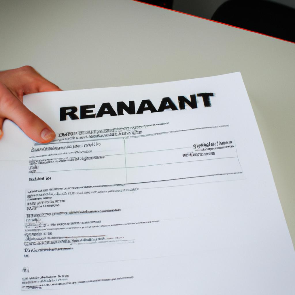 Person holding car rental contract