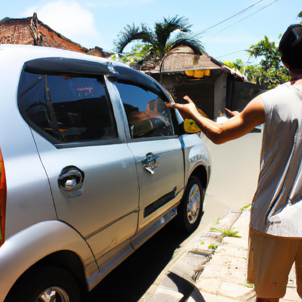 Person renting a car in Bali