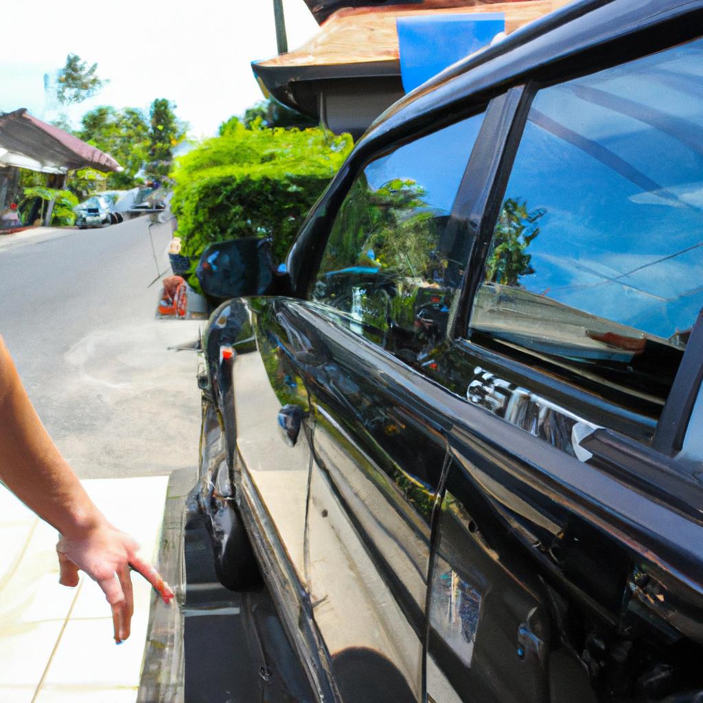 Person renting a car in Bali