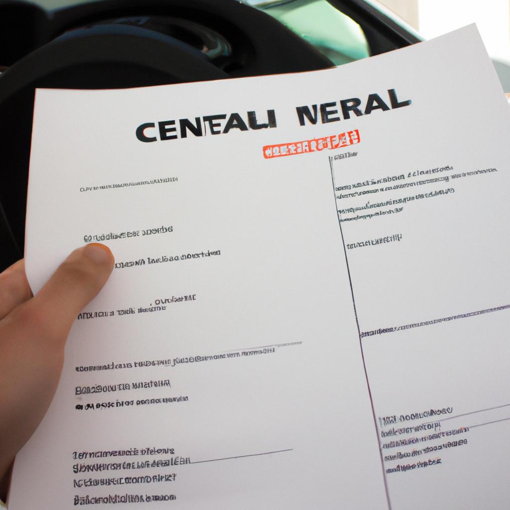Person holding car rental contract