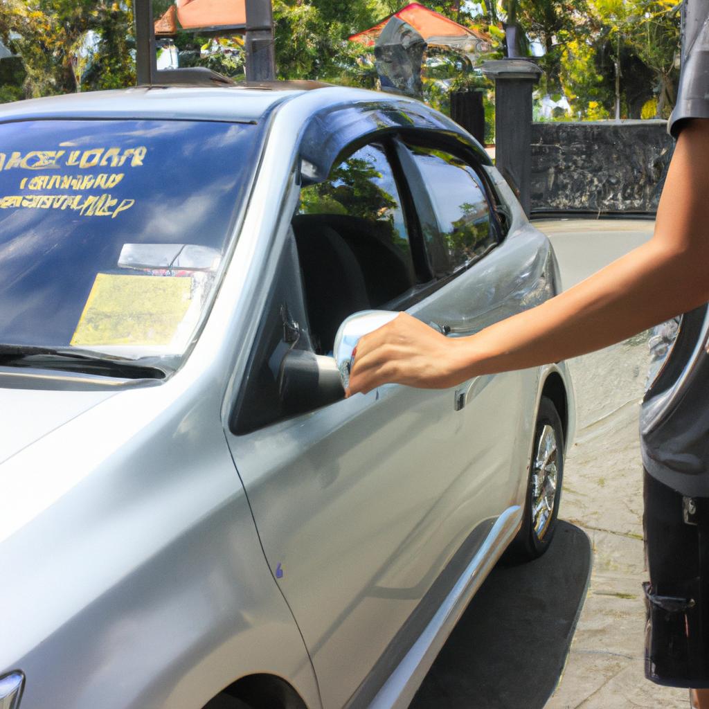 Person renting car in Bali
