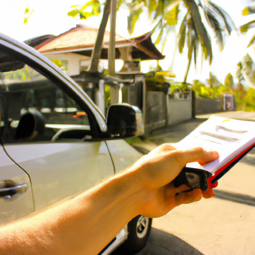 Person renting car in Bali