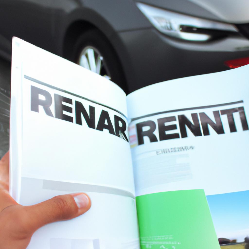 Person holding car rental brochure