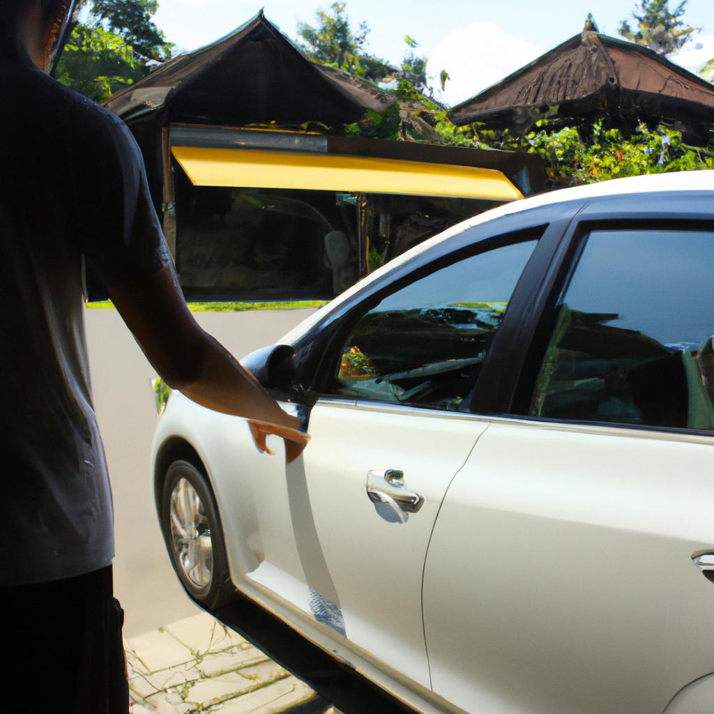 Person renting car in Ubud